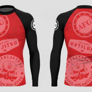 Orange Jiu Jitsu long sleeve rash guard