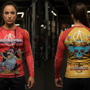 Gold Skull Ladies long sleeve rash guard